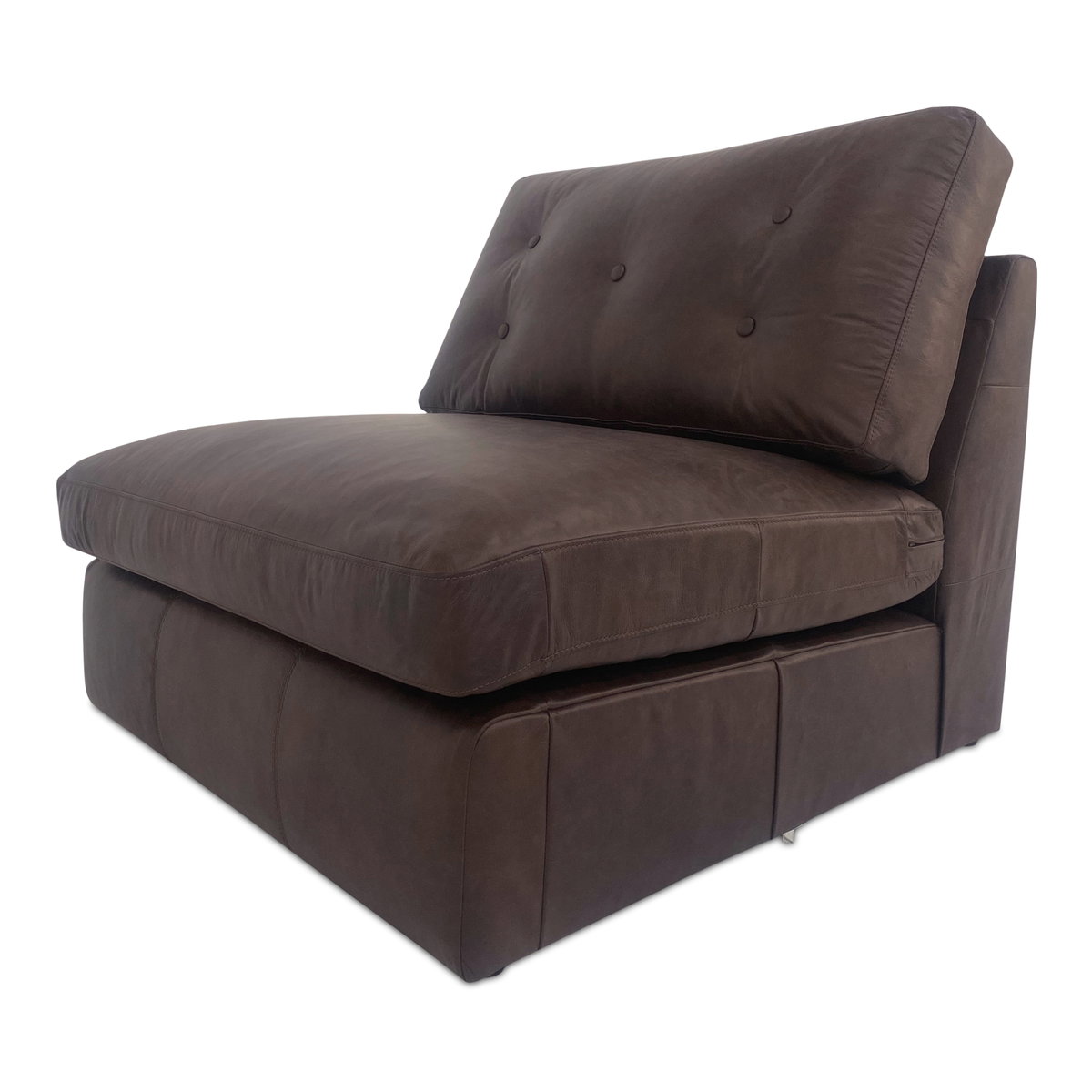 Thurlow Slipper Chair Espresso Brown Leather, Accent Chair by Moe's Home, 36.2" width x 33" height x 39" depth View 2