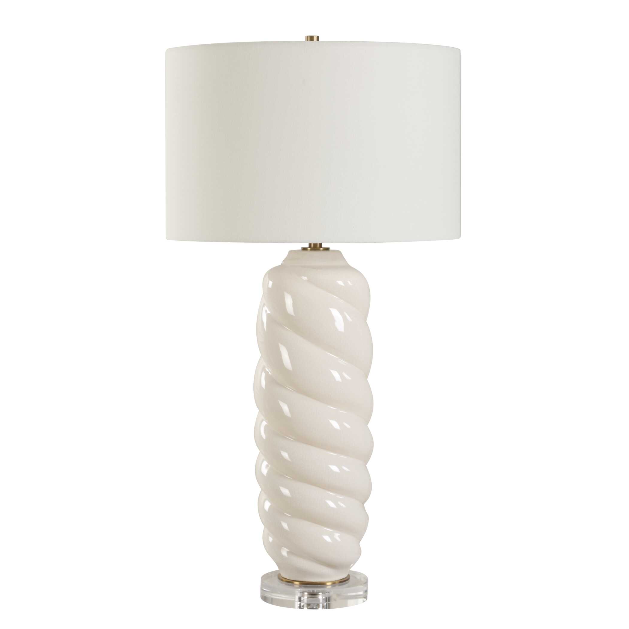 Anneli White Swirl Table Lamp, by Uttermost, 16" width x 30.5" height x 16" depth View 5