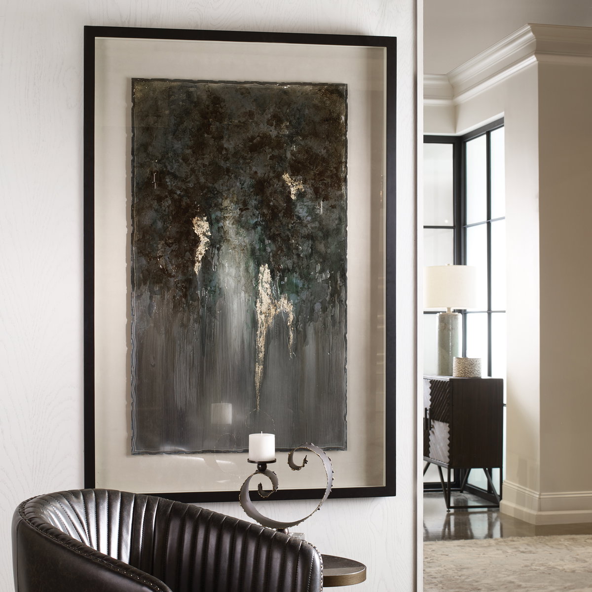Rustic Patina Grande Abstract Art, by Uttermost, 39.5" width x 59.5" height x 2.2" depth View 8