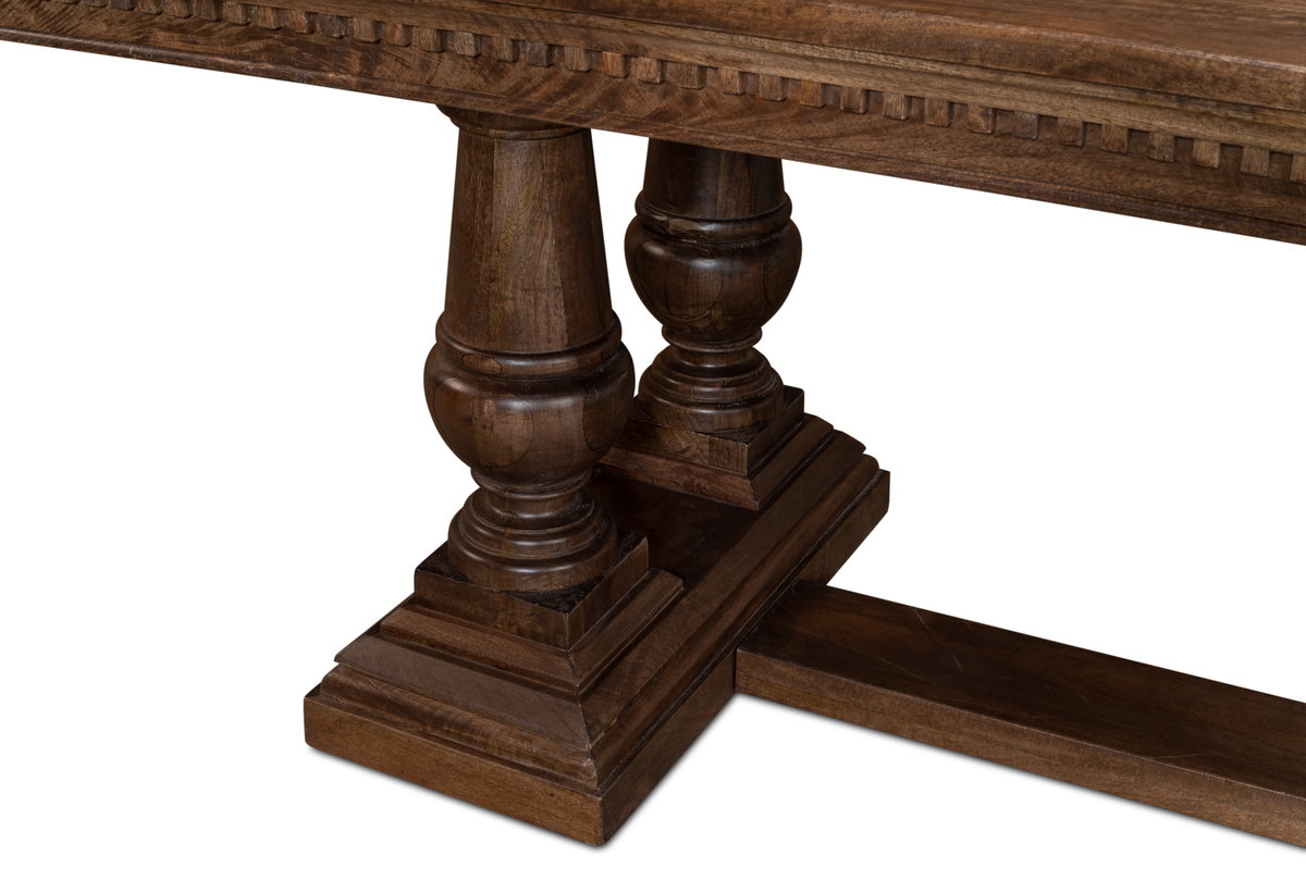 Joshua Pedestal Dining Table, by Sarreid, 3'6" length x 8' width x 2'7" height View 6