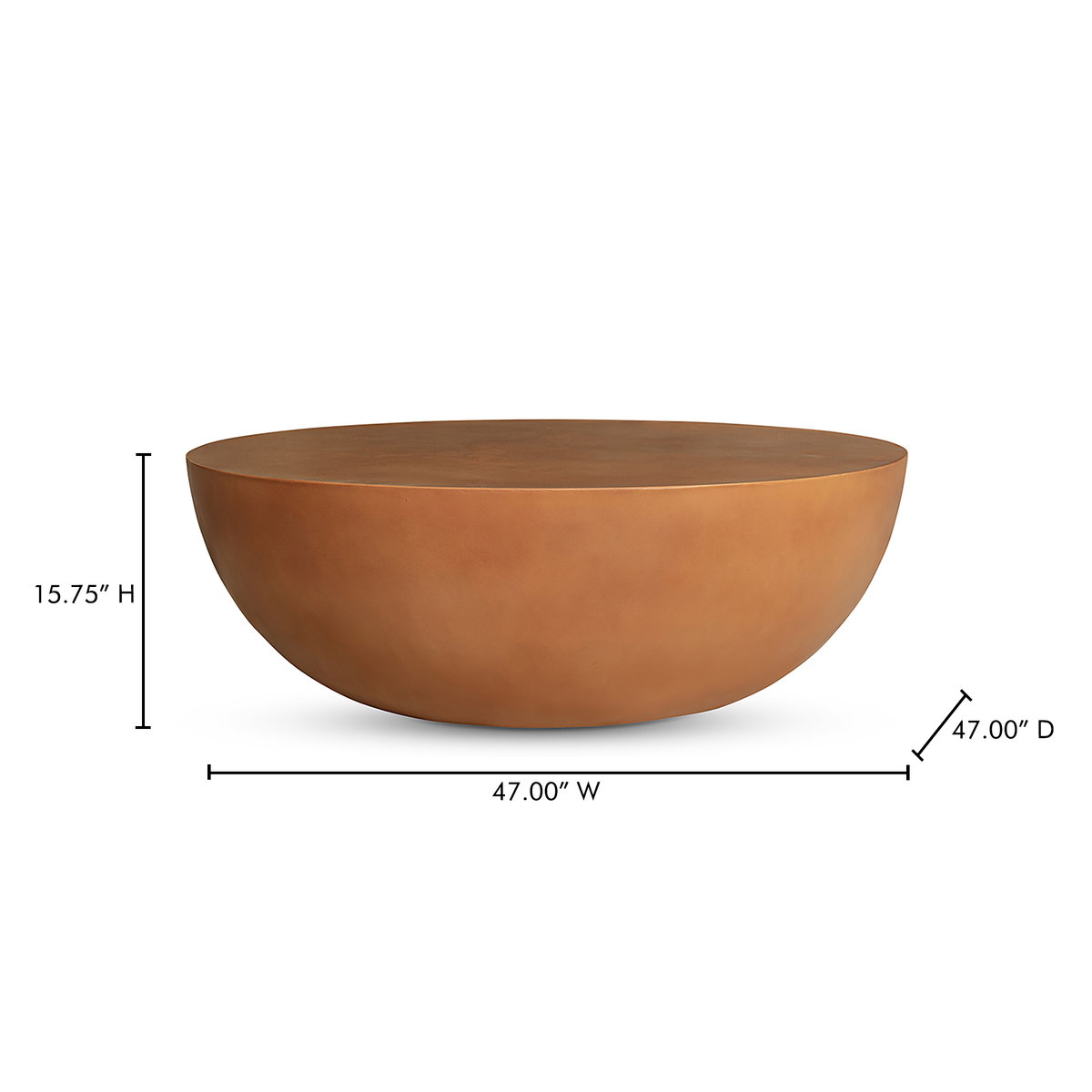 Insitu Coffee Table Terracotta, by Moe's Home, 47" width x 15.75" height x 47" depth View 6
