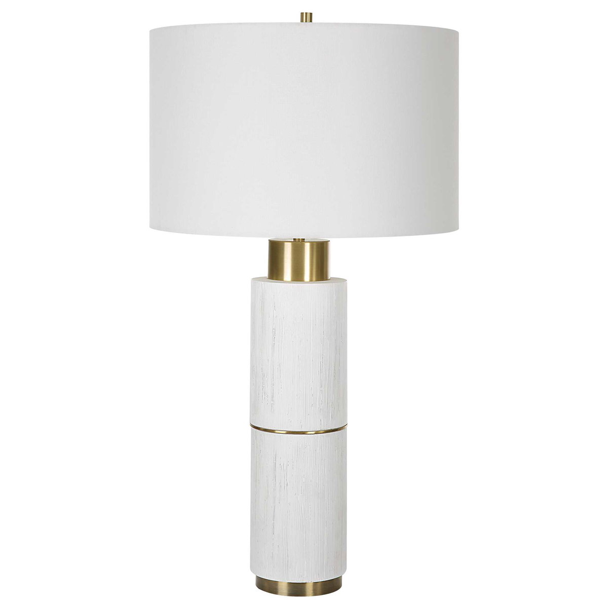Ruse Whitewashed Table Lamp, by Uttermost, 1'4" width x 2'6" height x 1'4" depth View 5