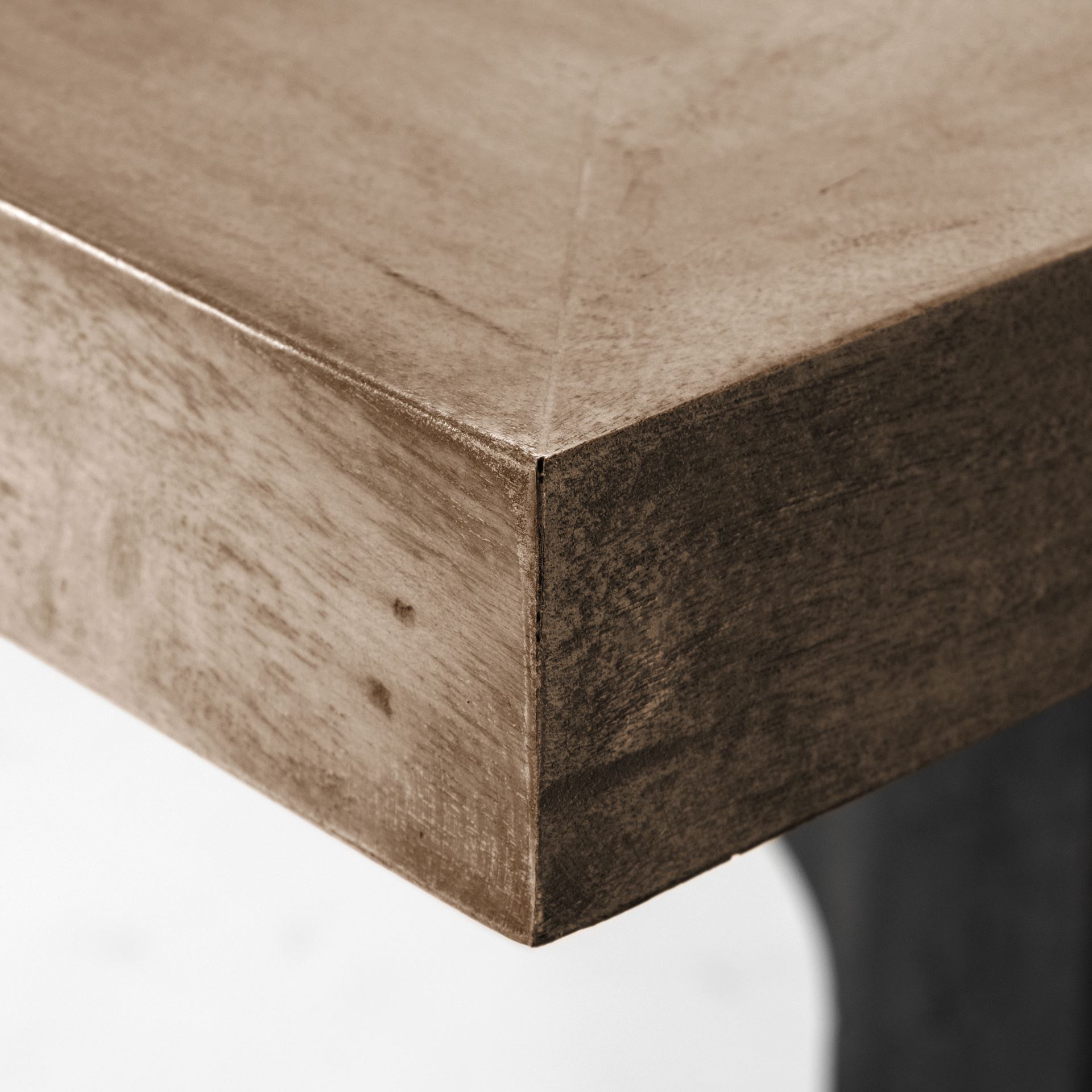 Araxi 95L x 41W x 30H Rectangular Brown Solid Wood Top Black Metal Base Dining Table large image 