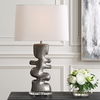 Free Flowing Nickel Table Lamp thumbnail 3