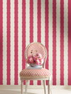 Scalloped Stripe Red Wallpaper, by York Wall, 27' length x 2'3" width x 0.02" depth thumbnail 3