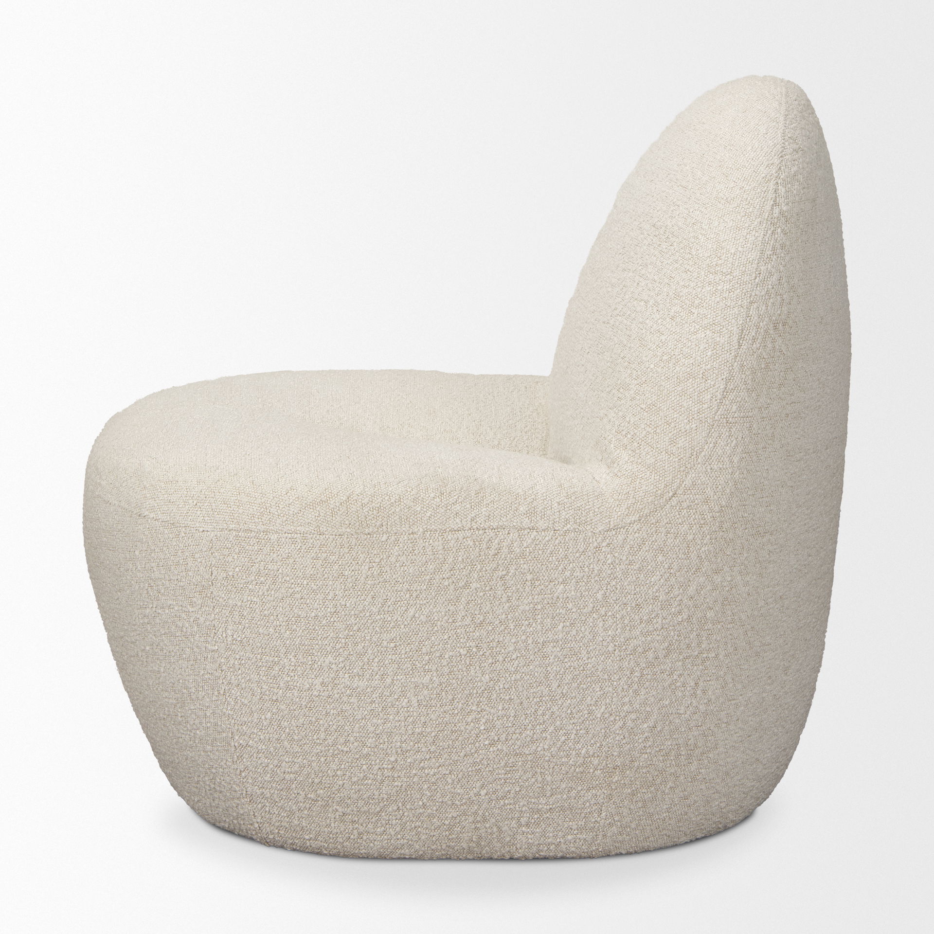 Beverly Cream Boucle Accent Chair, by Mercana, 26.38" length x 32.68" width x 31.5" height View 5