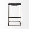 Clarissa 18.0L x 16.0W x 30.25H Black Woven Leather Seat with Gold Frame Bar Stool, Counter & Bar Stool by Mercana, 18" length x 16" width x 30" height thumbnail 4