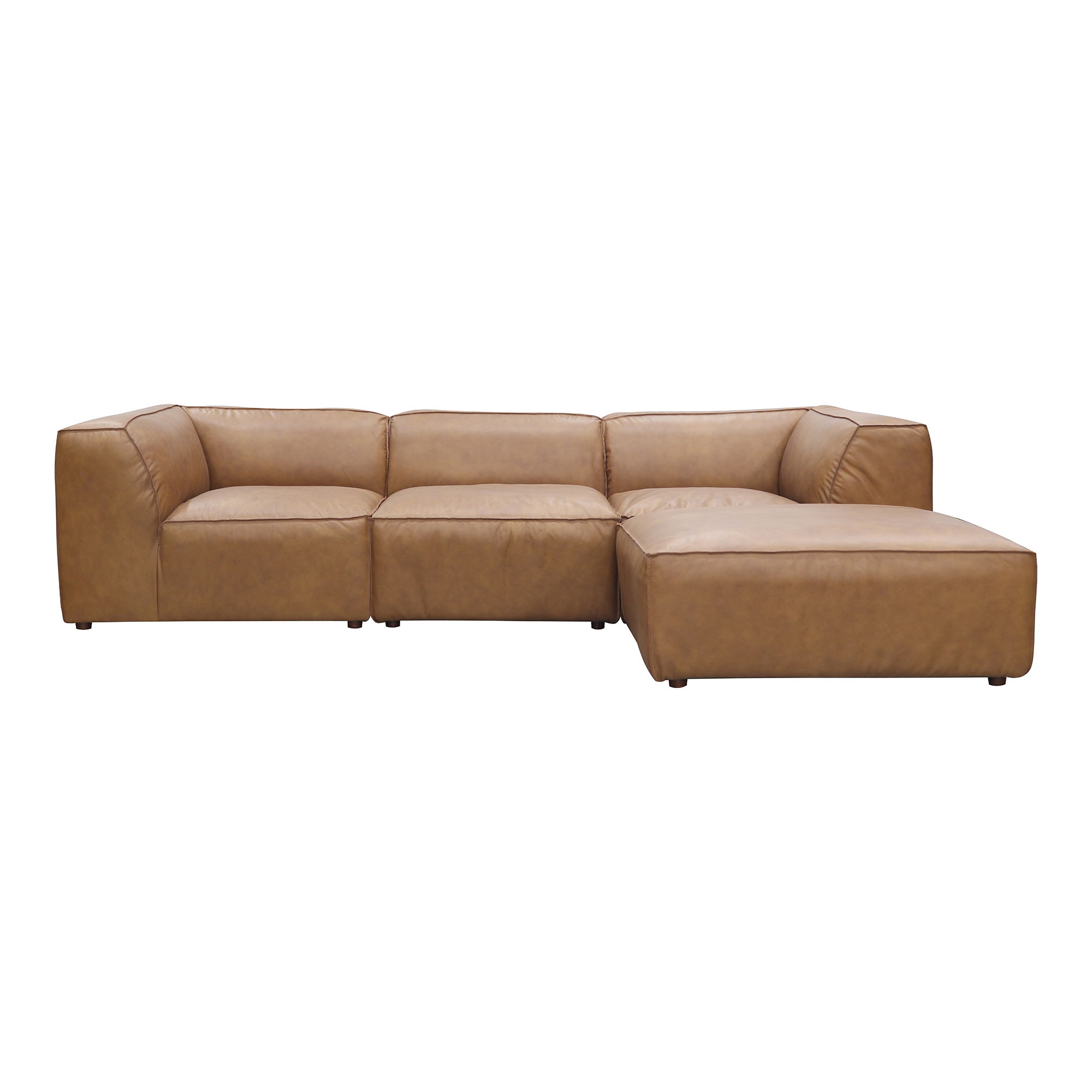 Form Lounge Modular Sectional Sonoran Tan Leather, Sectional Sofa by Moe's Home, 112" width x 26" height x 71.5" depth View 1