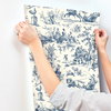 Seasons Toile Navy Wallpaper, by York Wall, 27' length x 2'3" width x 0.02" depth thumbnail 7