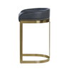 Hollyfield Low Back 28.75in Seat Bar Stool | Charcoal Brown Leather, Counter & Bar Stool by Mercana, 20.5" length x 19.7" width x 32.7" height thumbnail 6