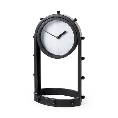 Marian Black Studded Table Clock