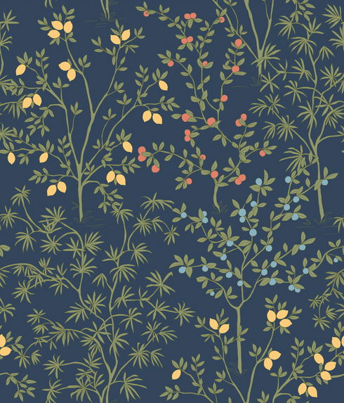 Lemon Grove Navy Peel & Stick Wallpaper