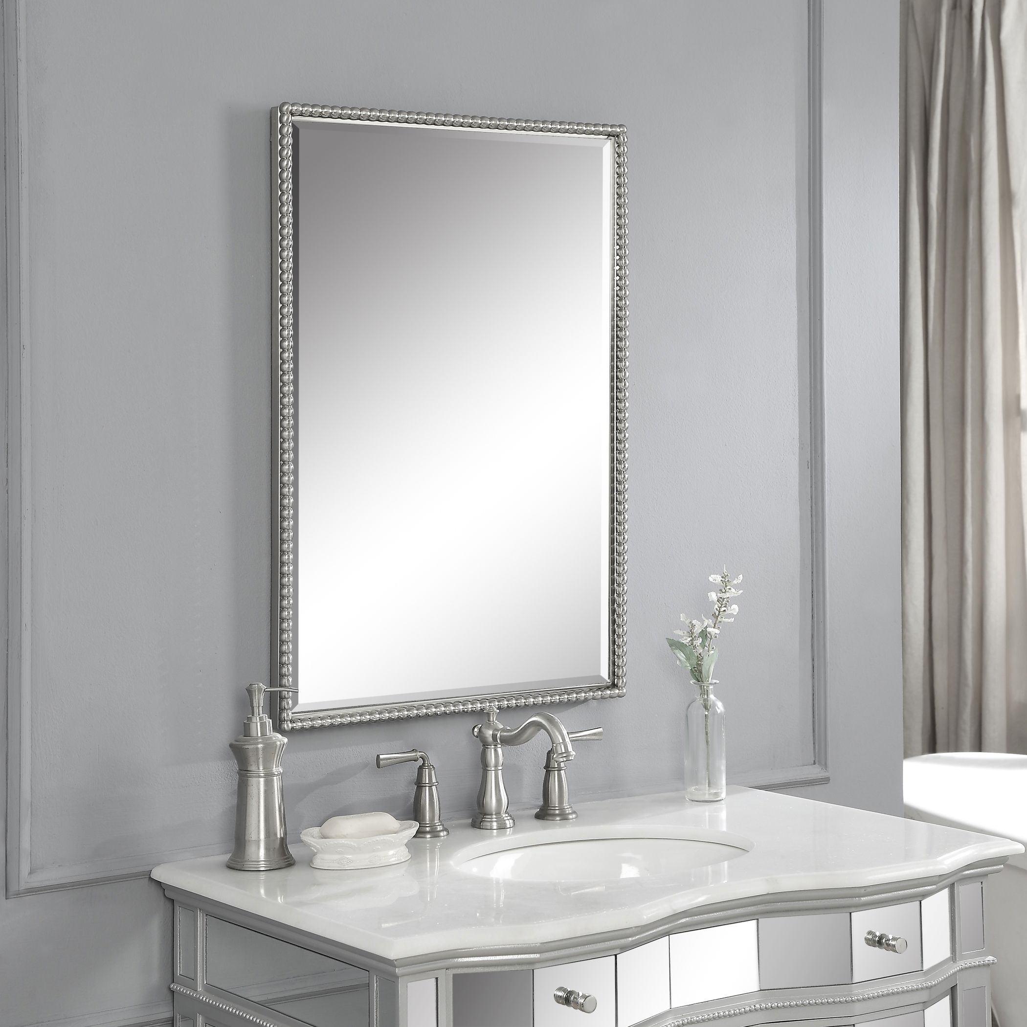 Sherise Brushed Nickel Mirror large image 