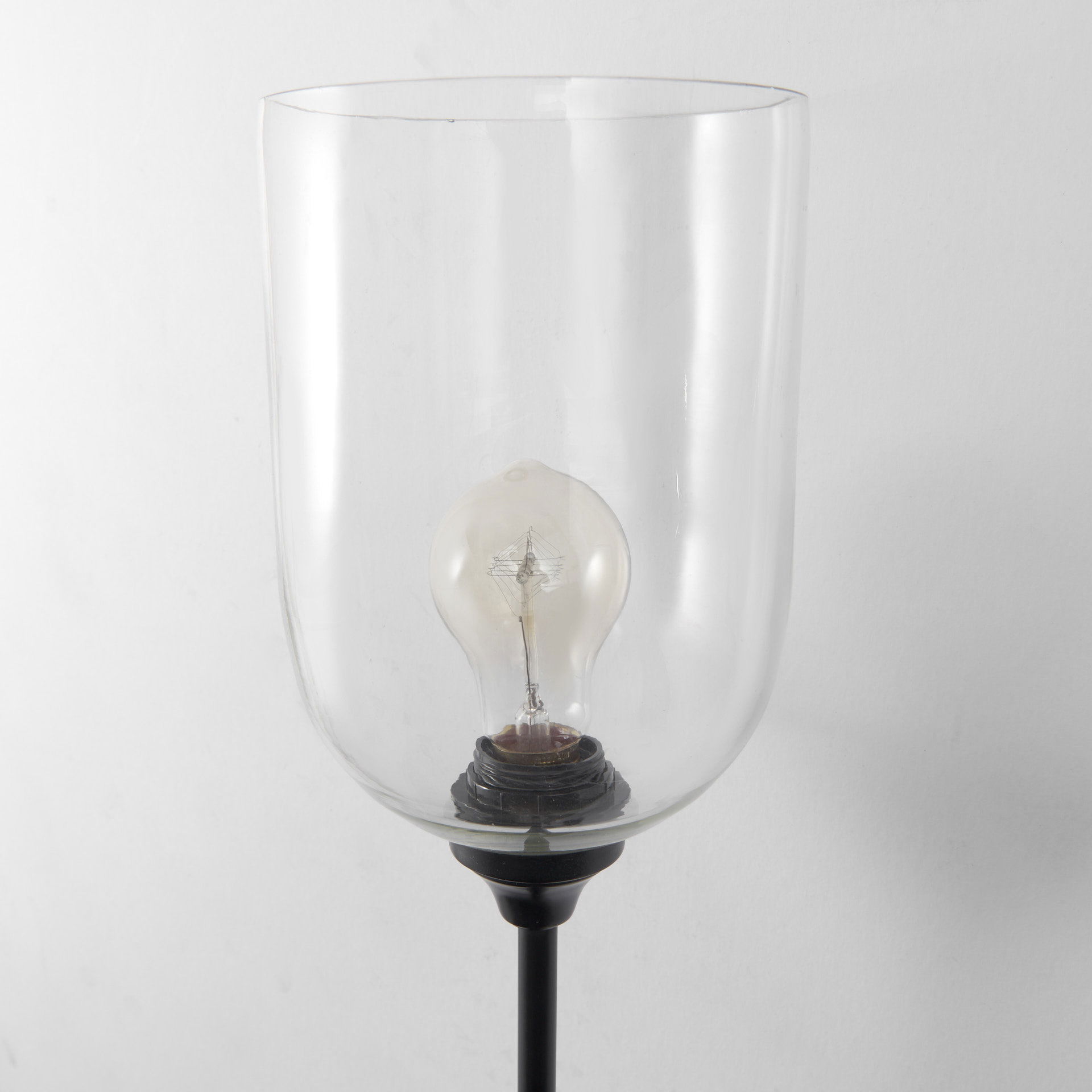 Clyde 6.0L x 8.0W x 37.0H Matte Black with Glass Round Wall Sconce large image 