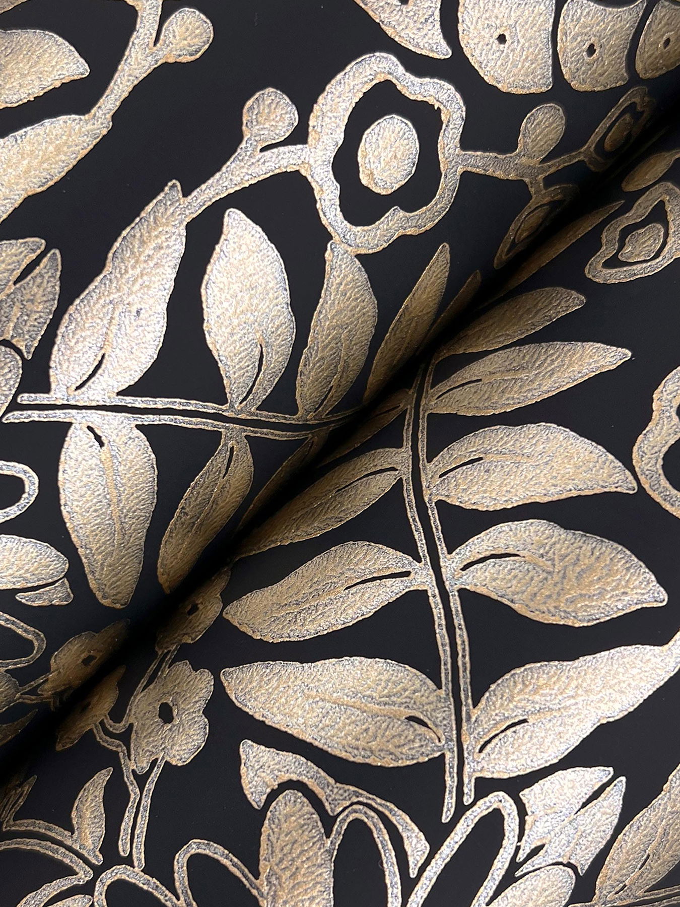 Pineapple Damask Black Wallpaper large image 