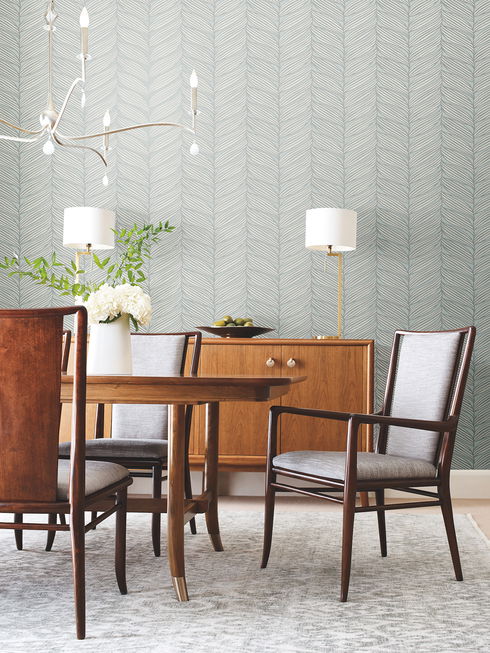Luminous Leaves Spa & Silver Wallpaper