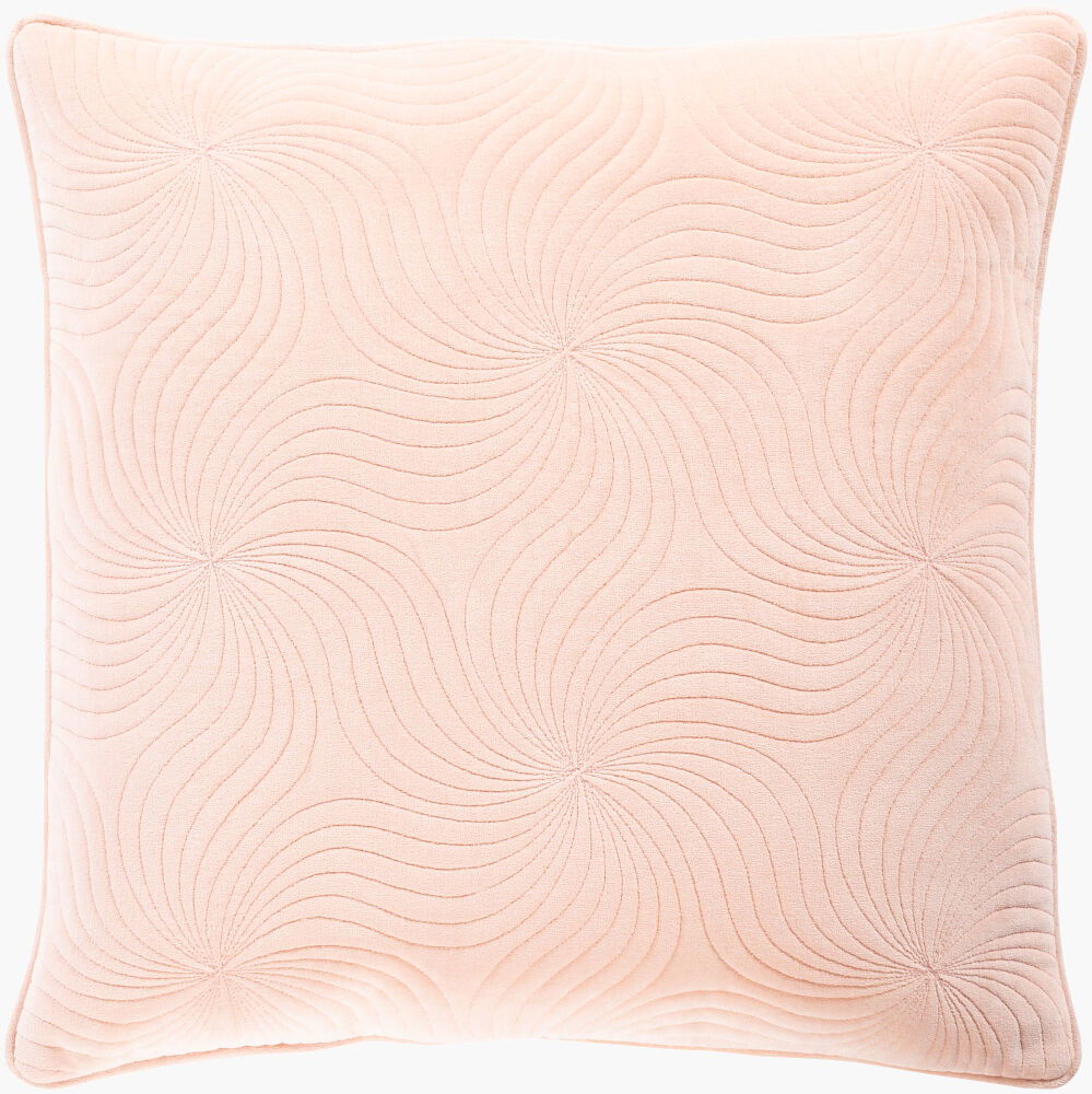 Quilted Cotton Velvet Accent Pillow, Decorative Pillow by Surya, 18" length x 18" width