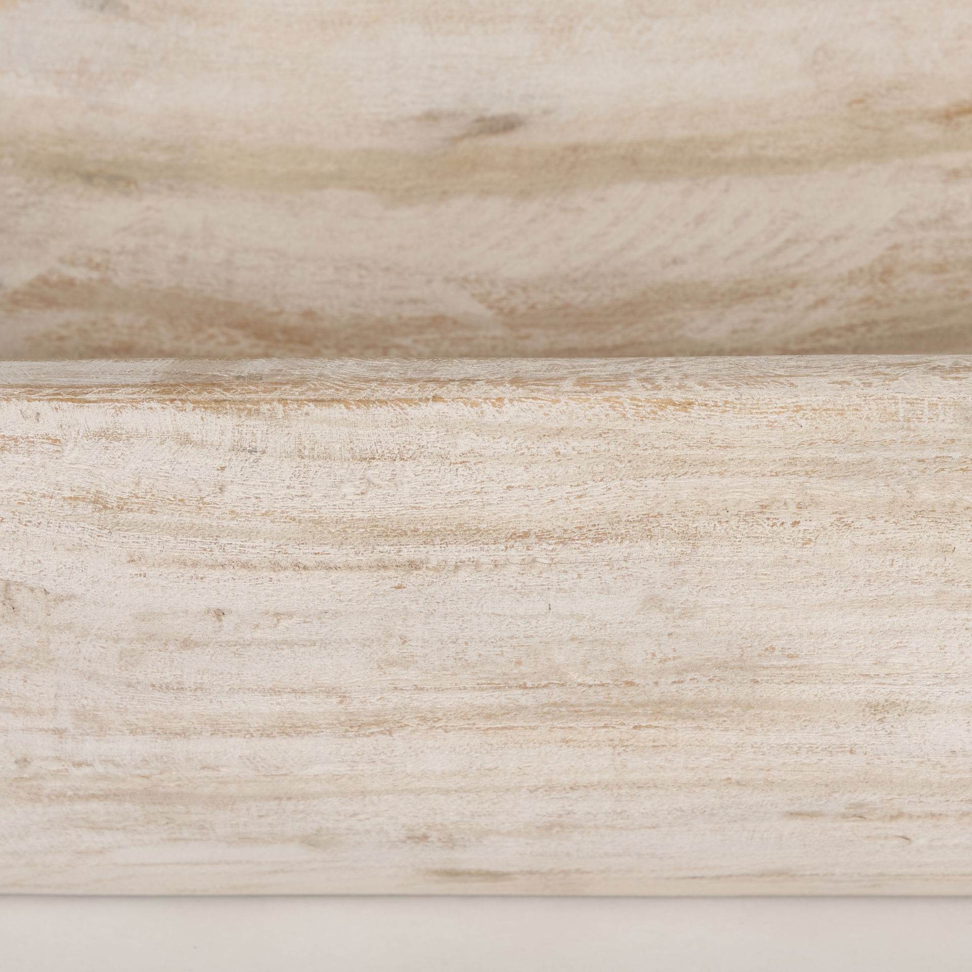 Athena Extra Large Oblong Light-Wash Reclaimed Wood Bowl, Decorative Bowl by Mercana, 26" length x 10" width x 7" height View 5