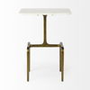 Preston  White Marble Top with Gold Metal Accent Table, Side & End Table by Mercana, 17.3" length x 11.3" width x 22.8" height thumbnail 2