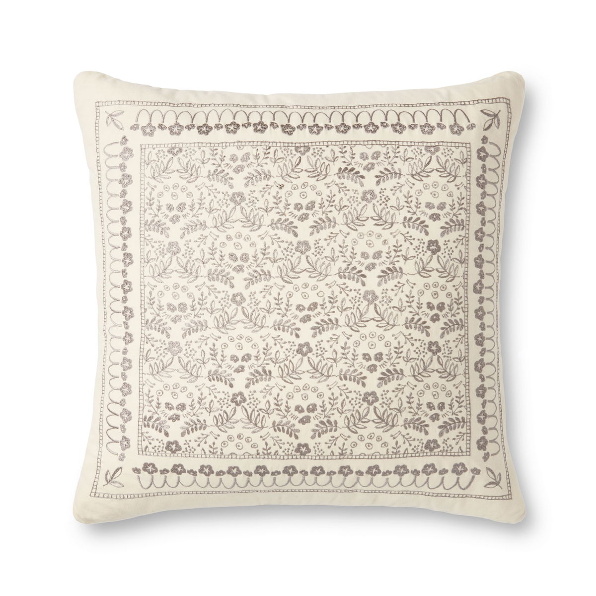Rifle Paper Co. x Loloi No Name Pillow, Decorative Pillow, 22" length x 22" width