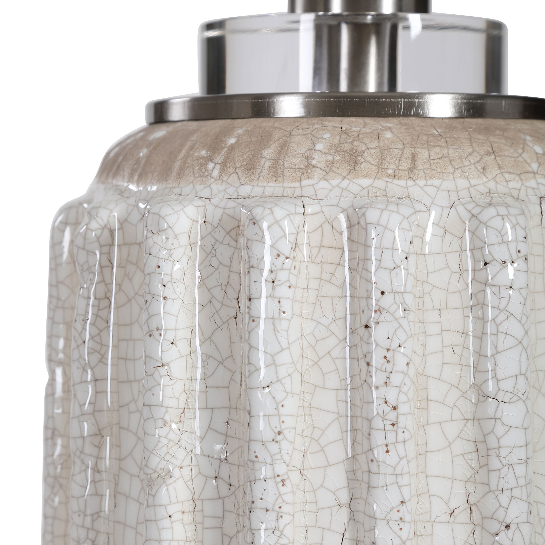 Azariah White Crackle Table Lamp large image 