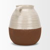 Tryna Large Beige with Matte Brown Ceramic Vase, by Mercana, 9.05" length x 9.05" width x 13.78" height thumbnail 8