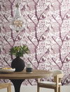 Peacock Block Print Purple Wallpaper thumbnail 1