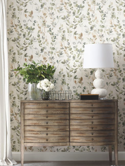 Joyful Eucalyptus Green Peel & Stick Wallpaper