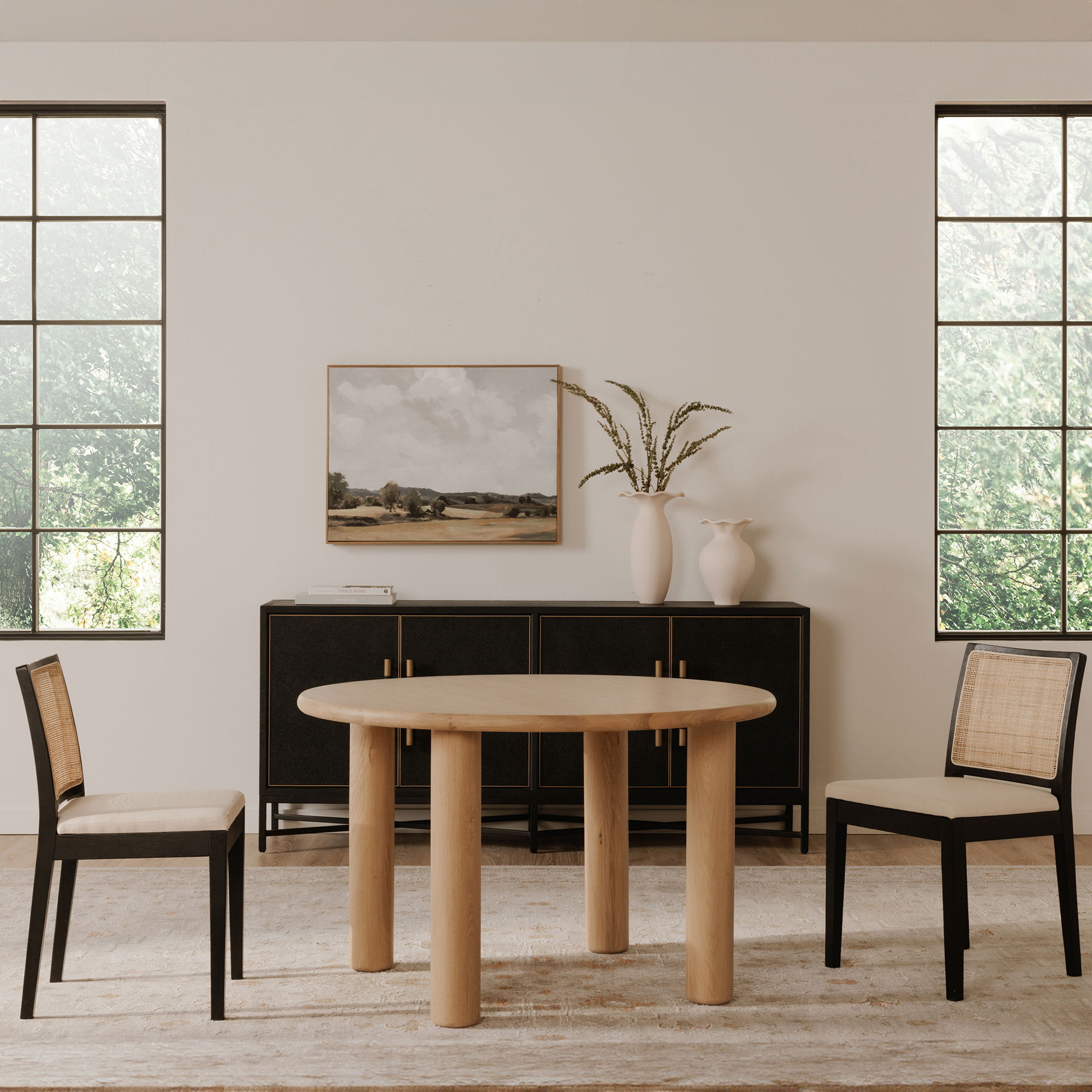 Milo Round Dining Table Oak large image 