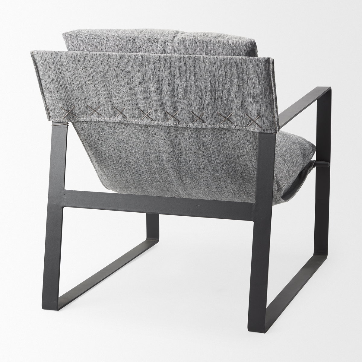 Guilia Castlerock Gray With Metal Frame Sling Accent Chair, by Mercana, 26.77" length x 34.88" width x 29.96" height View 10