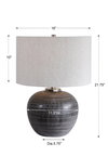 Mikkel Charcoal Table Lamp, by Uttermost, 1'4" width x 1'9.75" height x 1'4" depth thumbnail 3