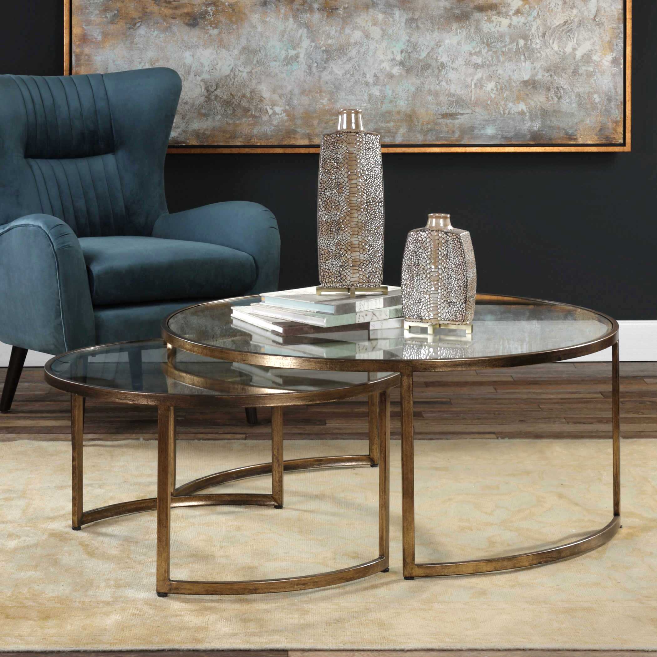 Rhea Nested Coffee Tables Set/2, Furniture by Uttermost, 42" width x 18" height x 42" depth View 8