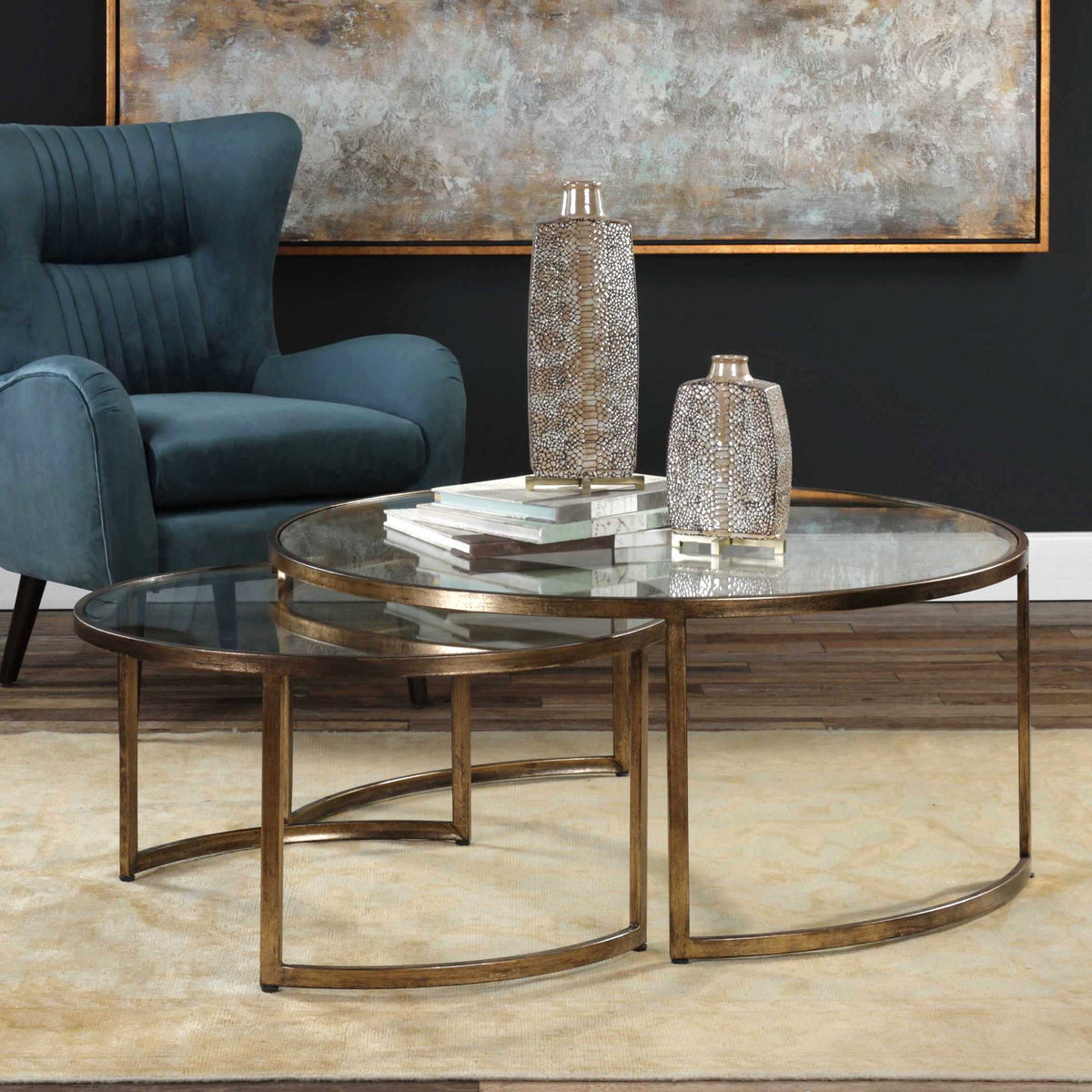 Rhea Nested Coffee Tables Set/2, by Uttermost, 42" width x 18" height x 42" depth View 8
