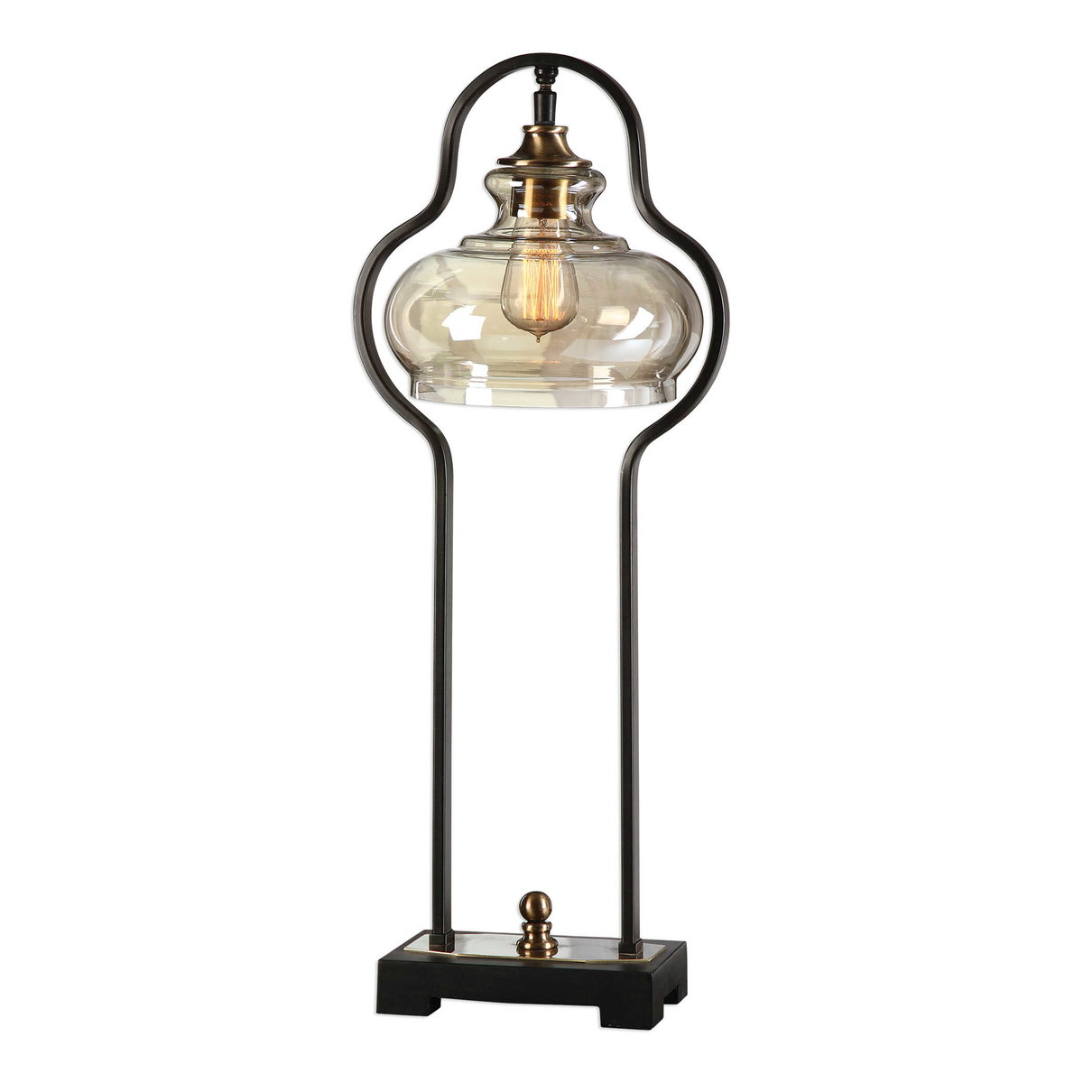 Cotulla Aged Black Desk Lamp, by Uttermost, 11.5" width x 28.5" height x 9.25" depth View 1
