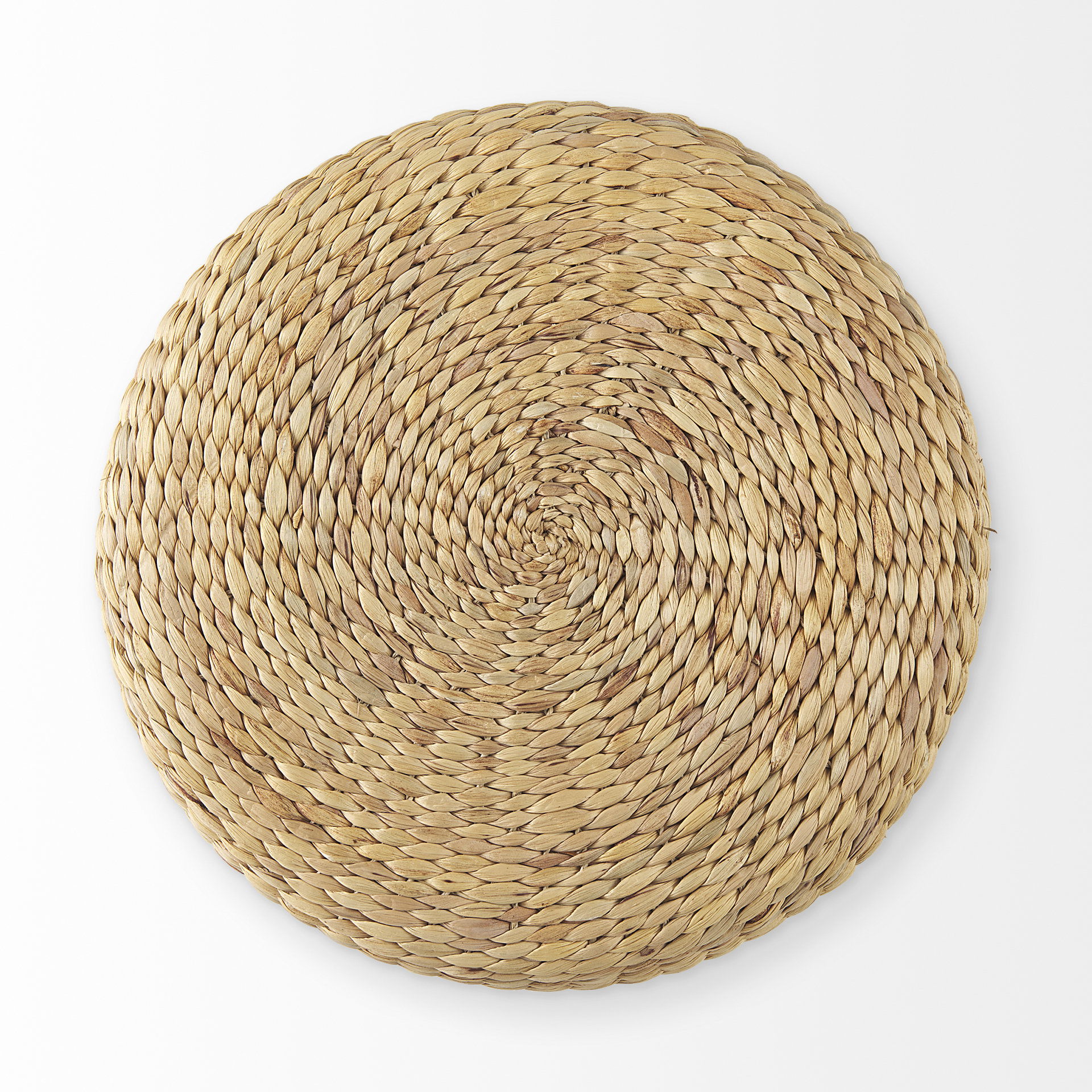 Michelle  Light Brown Woven Seagrass Round Pouf, Ottoman by Mercana, 17.72" length x 17.72" width x 17.72" height View 4
