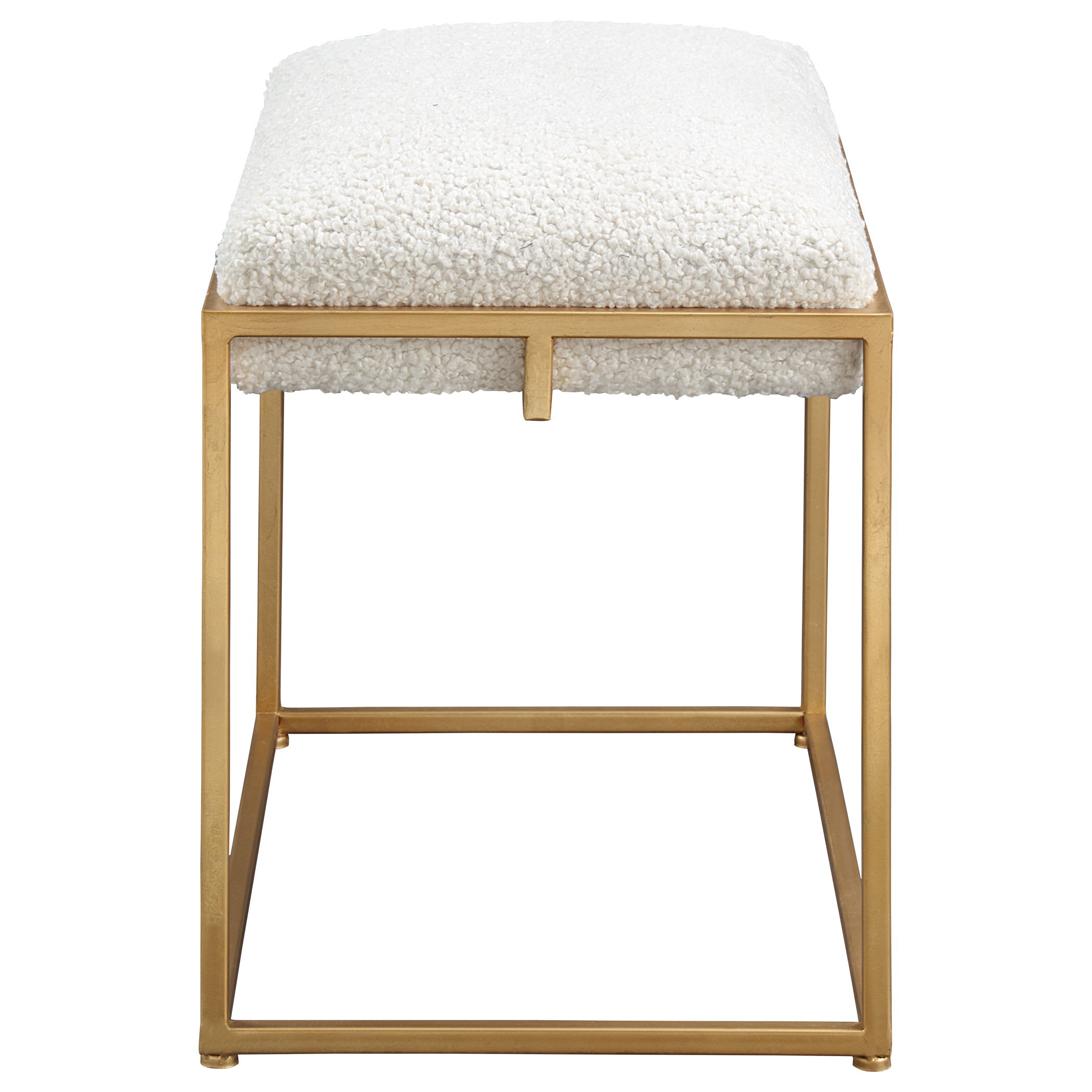 Paradox Small Gold & White Shearling Bench large image 