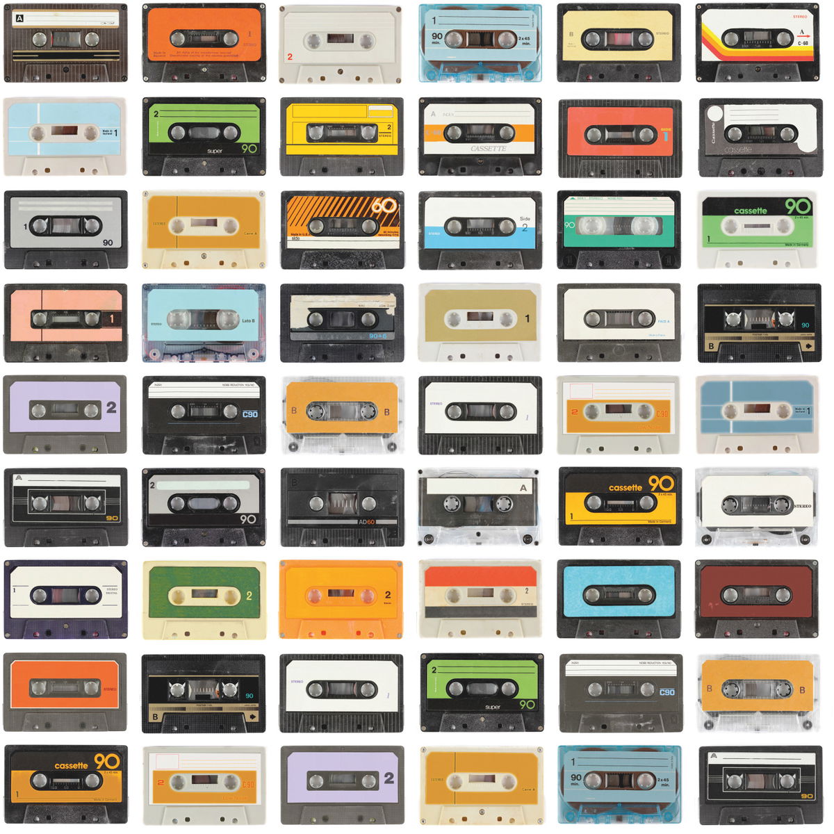 Retro Cassettes Peel & Stick Wallpaper, by York Wall, 18'10.8" length x 1'6" width x 0.02" depth