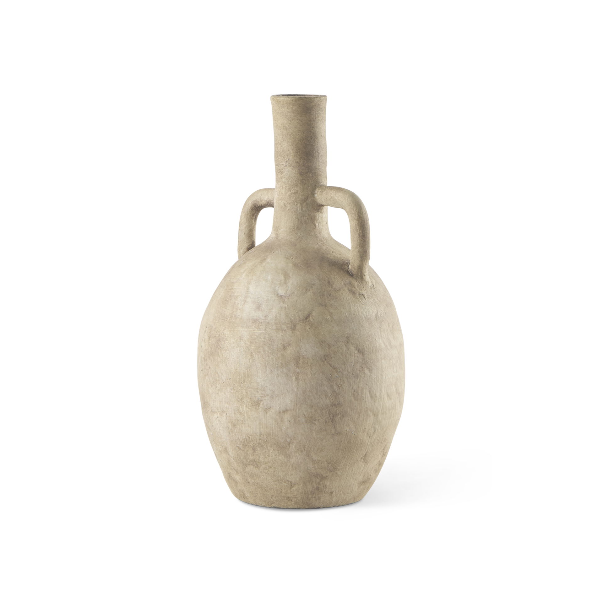 Zenni  Warm Beige Ceramic Vase, by Mercana, 6.1" length x 6.1" width x 12.01" height View 1