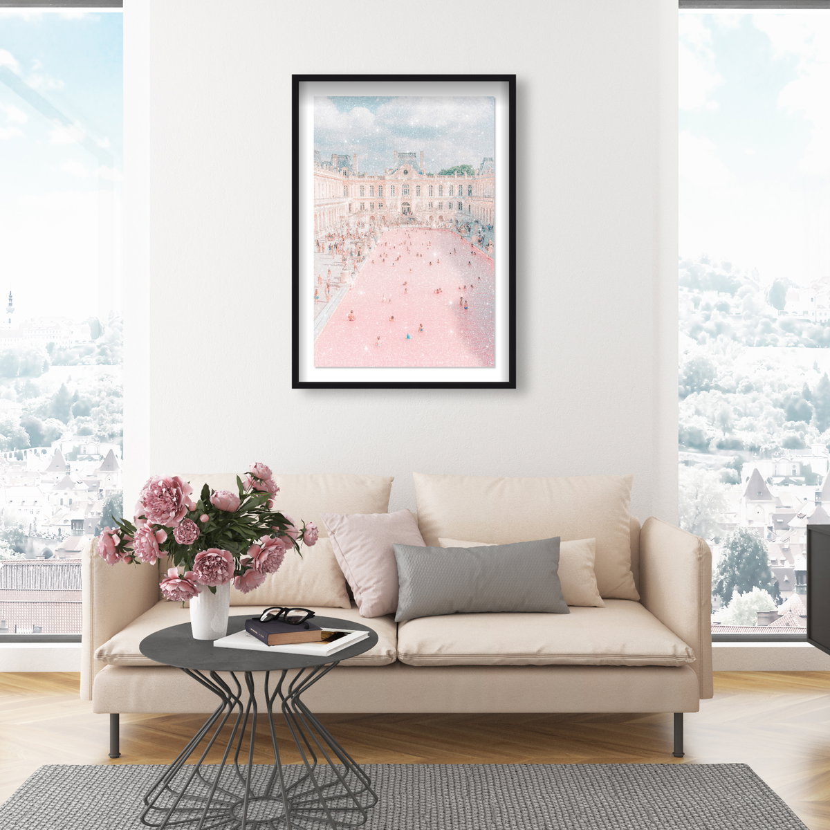 Pink Pool (Diamond Dust), Art by Oliver Gal,  30x45 View 3