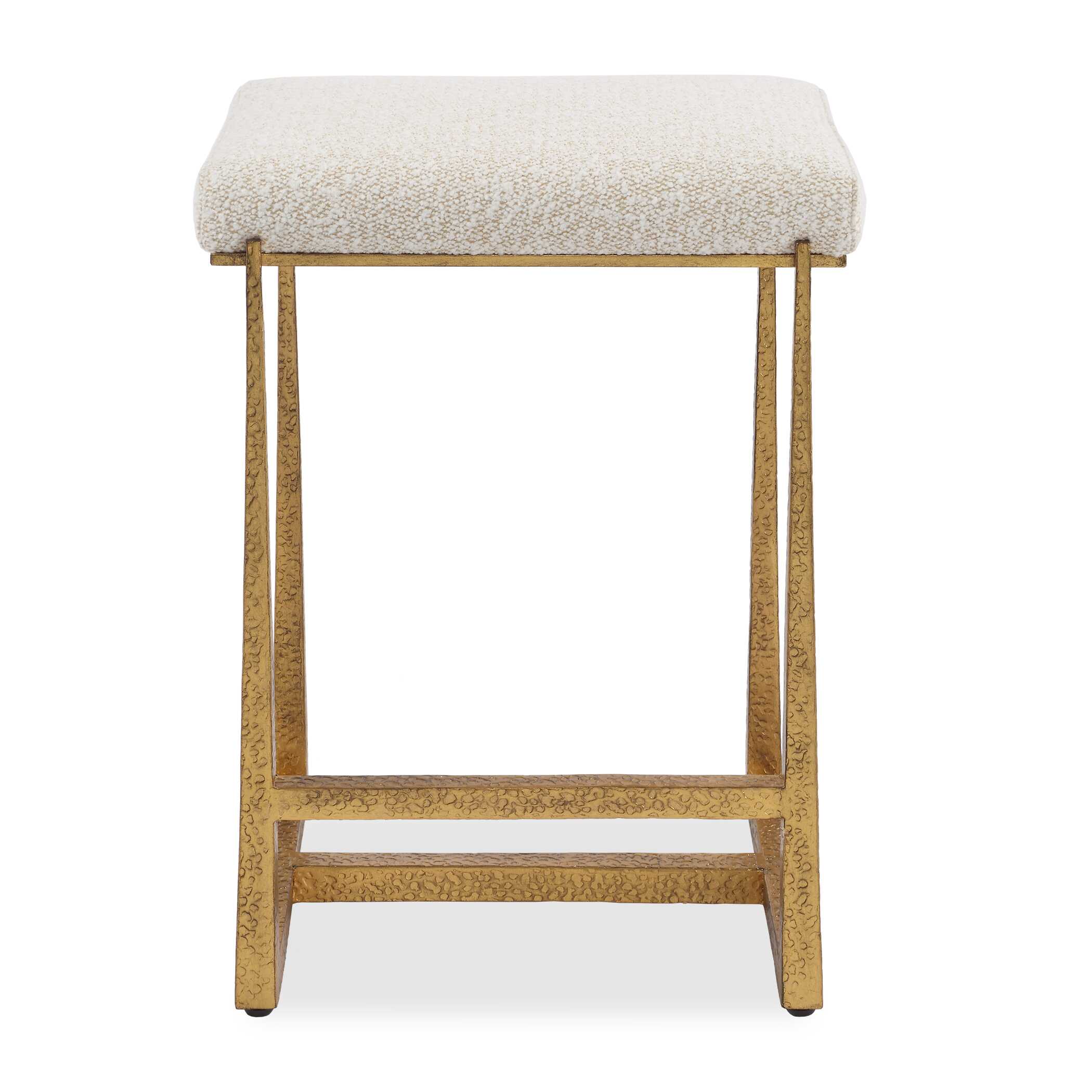 Midas Gold Counter Stool, Furniture by Uttermost, 18.5" width x 26" height x 15.5" depth View 1