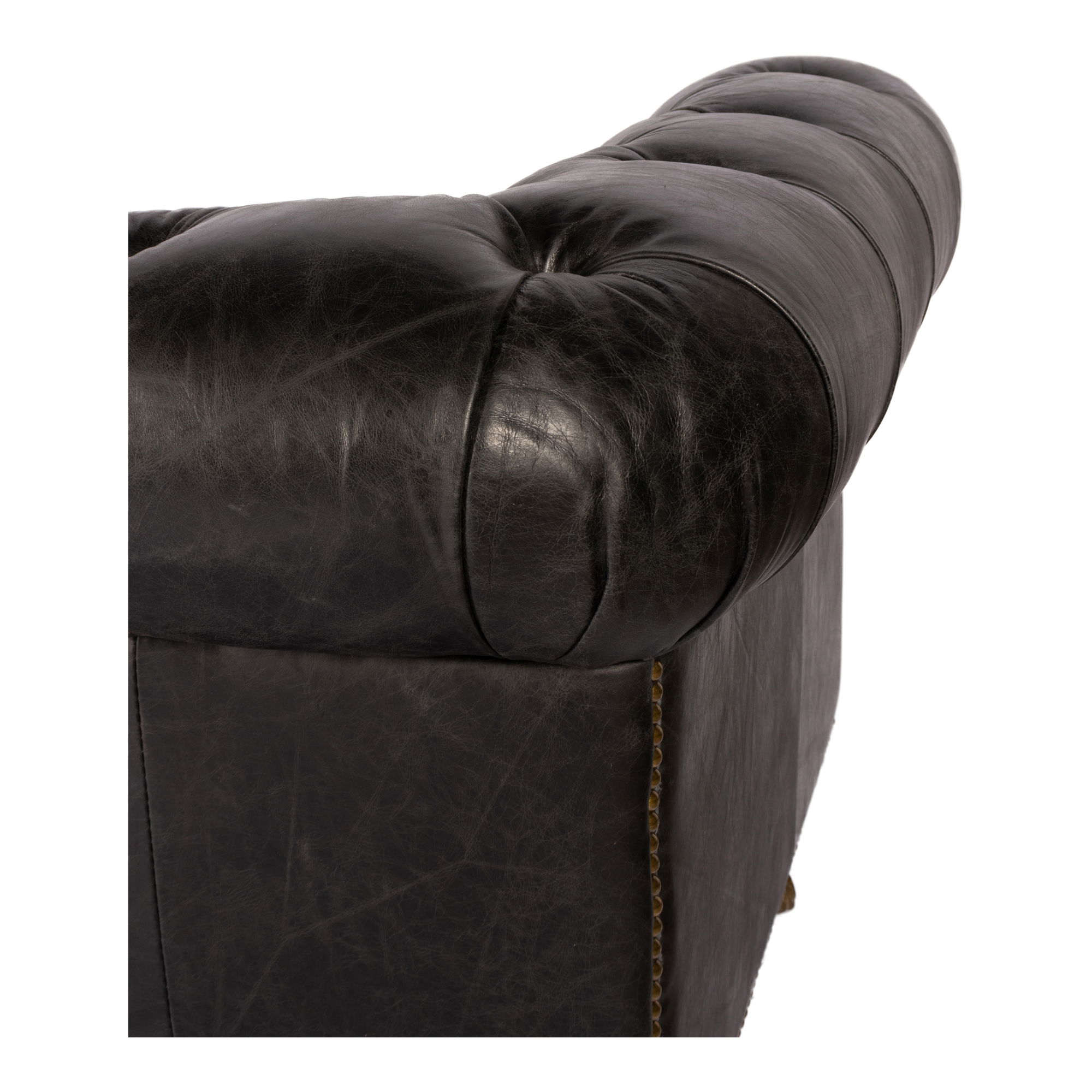Birmingham Sofa Black Leather large image 