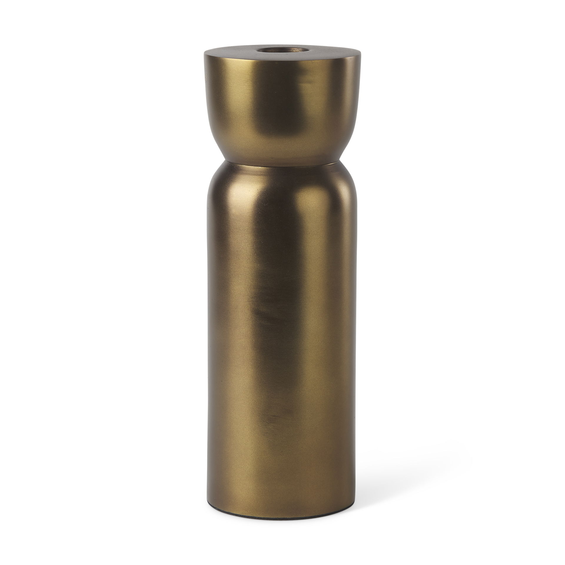 Malta Aluminum Candle Holder Large, Candles & Candle Holder by Mercana, 2.5" length x 2.5" width x 7.5" height View 1