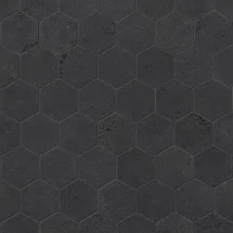 Online Designer Bathroom Portrait Black Gold 2" Hexagon Matte Porcelain Mosaic Tile