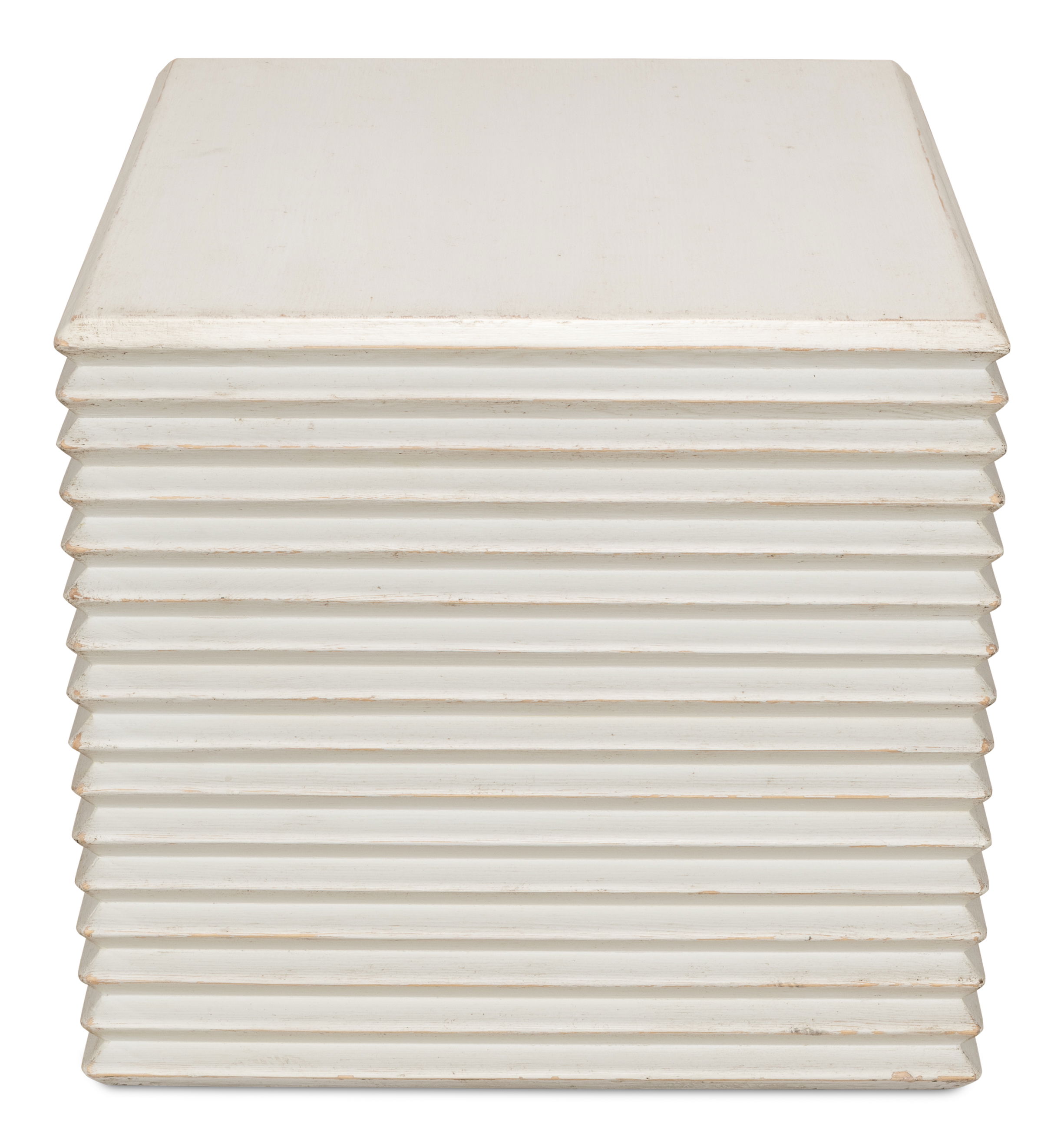 Stacked Stool, Antique White, Seating by Sarreid, 20" length x 16" width x 14" height View 4