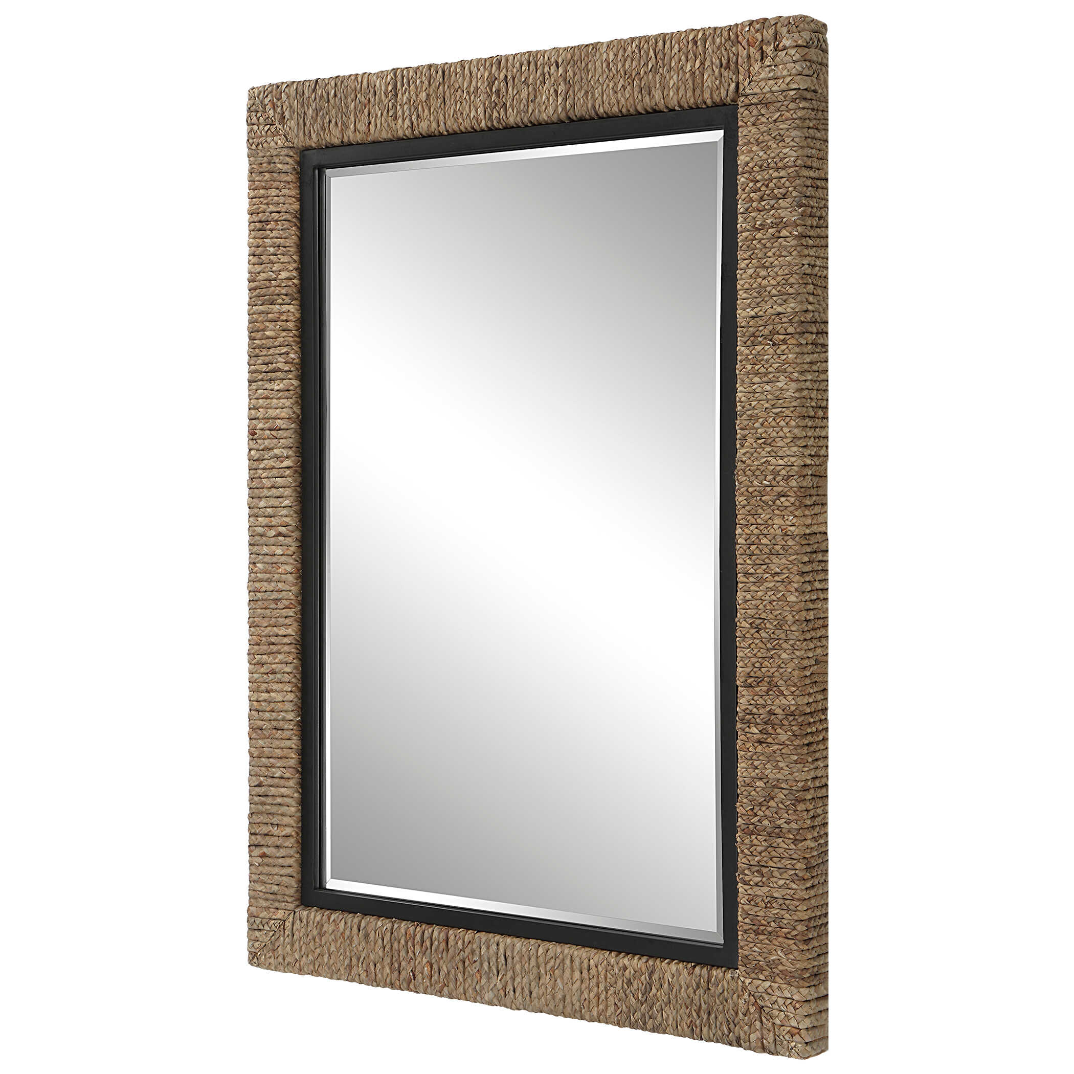 Island Braided Straw Mirror large image 