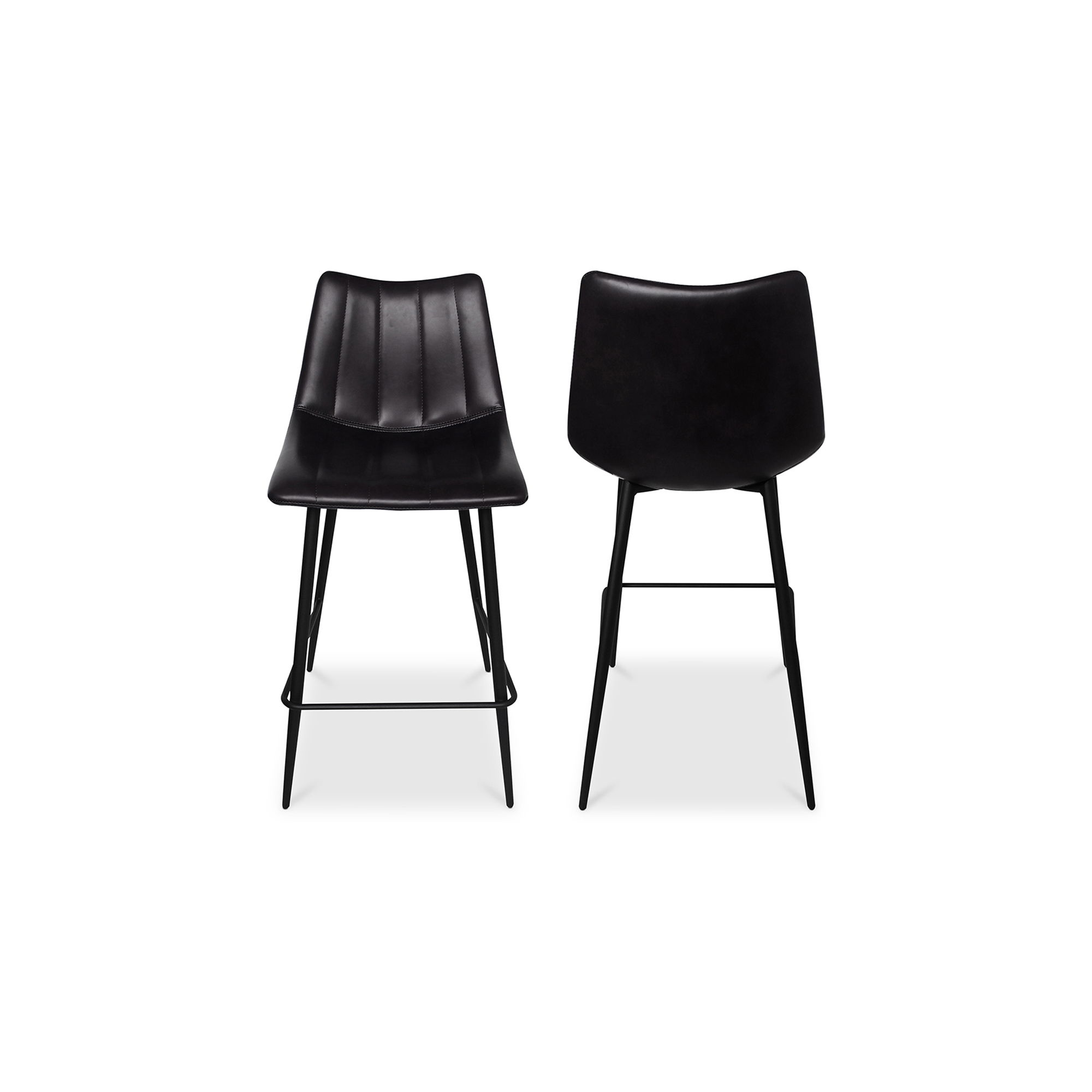 Alibi Counter Stool Matte Black - Set Of Two, Counter & Bar Stool by Moe's Home, 17.7" width x 37" height x 20" depth View 3