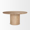 Terra 60' Round Pedestal Dining Table | Modern | Light Brown Wood | Seats 6, by Mercana, 60" length x 60" width x 30" height thumbnail 5