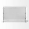 Savannah White Fir Veneer & Gray Metal 3-Door Accent Cabinet, Cabinets & Chest by Mercana, 47.24" length x 15.75" width x 31.5" height thumbnail 5