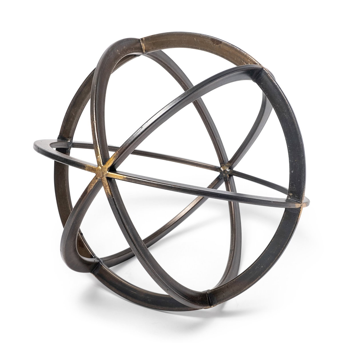 Galenna III (Large) 10L x 10W Black Metal Circular Decorative Orb, Decorative Object by Mercana, 10" length x 10.04" width x 10.04" height View 7