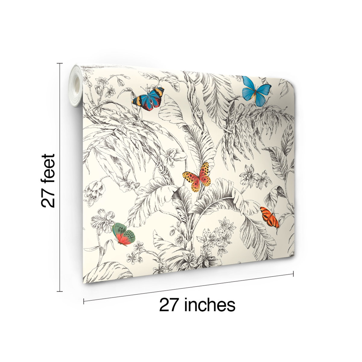 Papillon Primary Wallpaper, by York Wall, 27' length x 2'3" width x 0.02" depth View 4